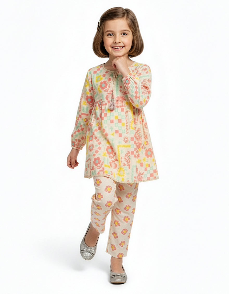 Lawn Multicolor Stitched Suit - J. Junaid Jamshed