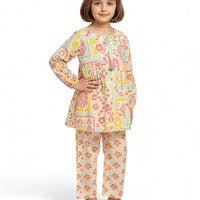 Lawn Multicolor Stitched Suit - J. Junaid Jamshed