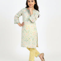 Lawn Green Stitched Suit - J. Junaid Jamshed