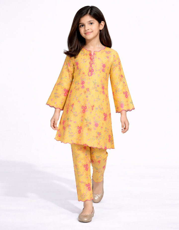Lawn Yellow Stitched Suit - J. Junaid Jamshed