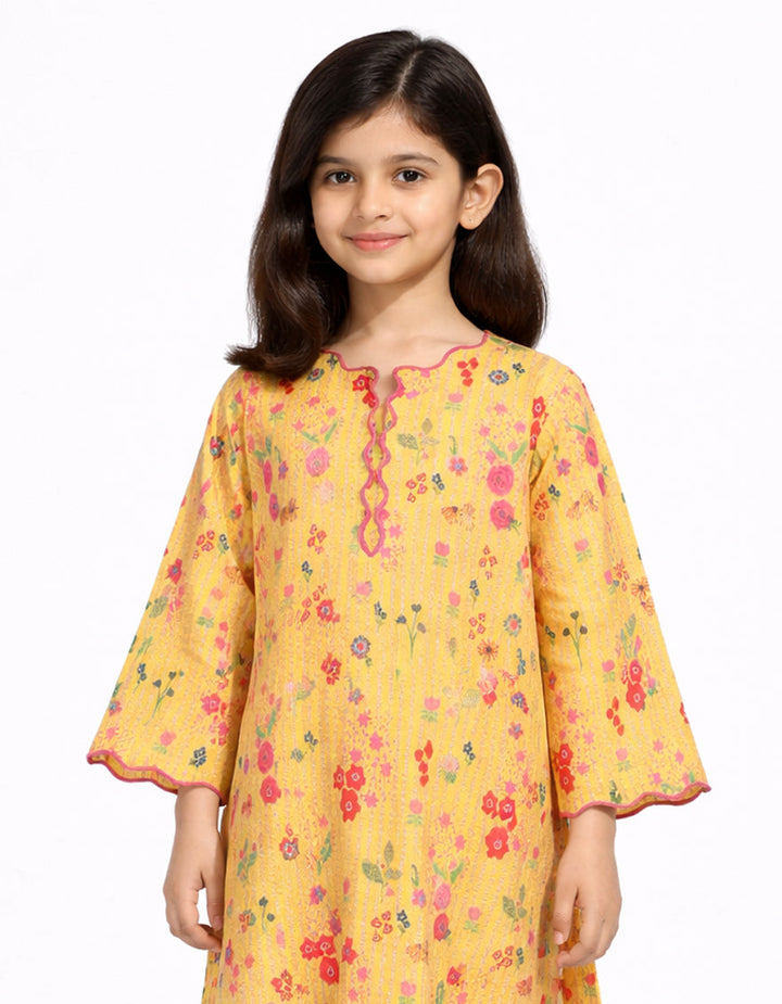 Lawn Yellow Stitched Suit - J. Junaid Jamshed