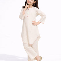 Seer Sucker Off White Stitched Suit - J. Junaid Jamshed
