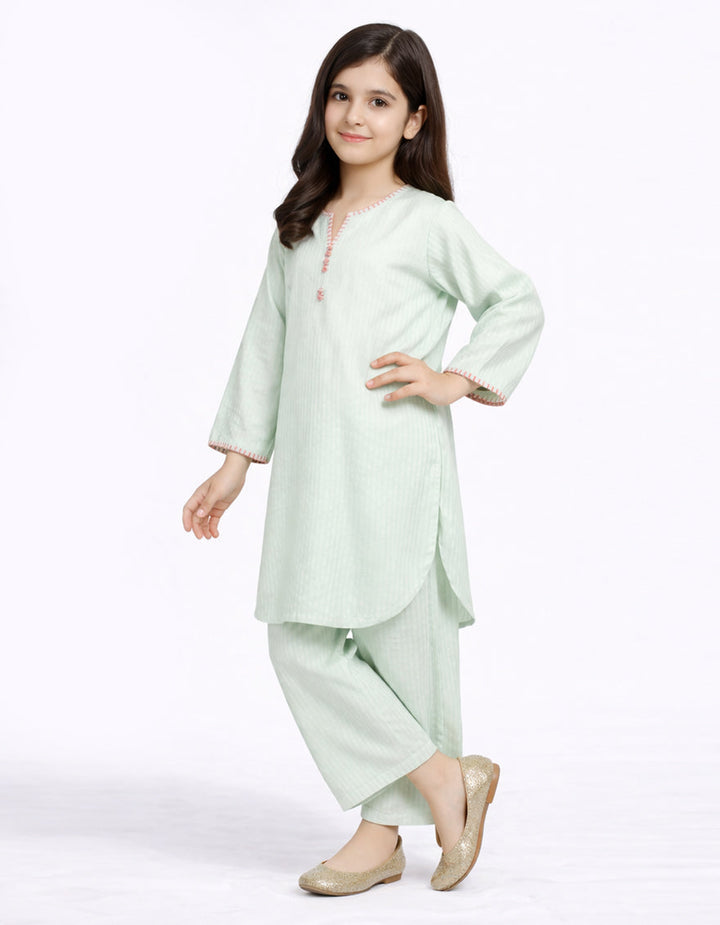 Cotton Sky Blue Stitched Suit - J. Junaid Jamshed