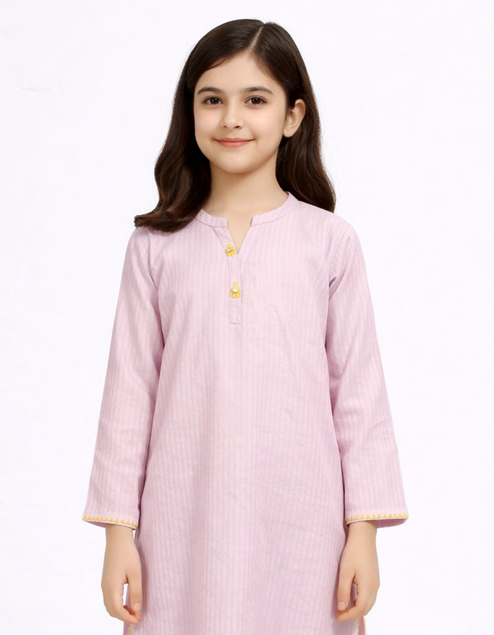 Seer Sucker Purple Stitched Suit - J. Junaid Jamshed
