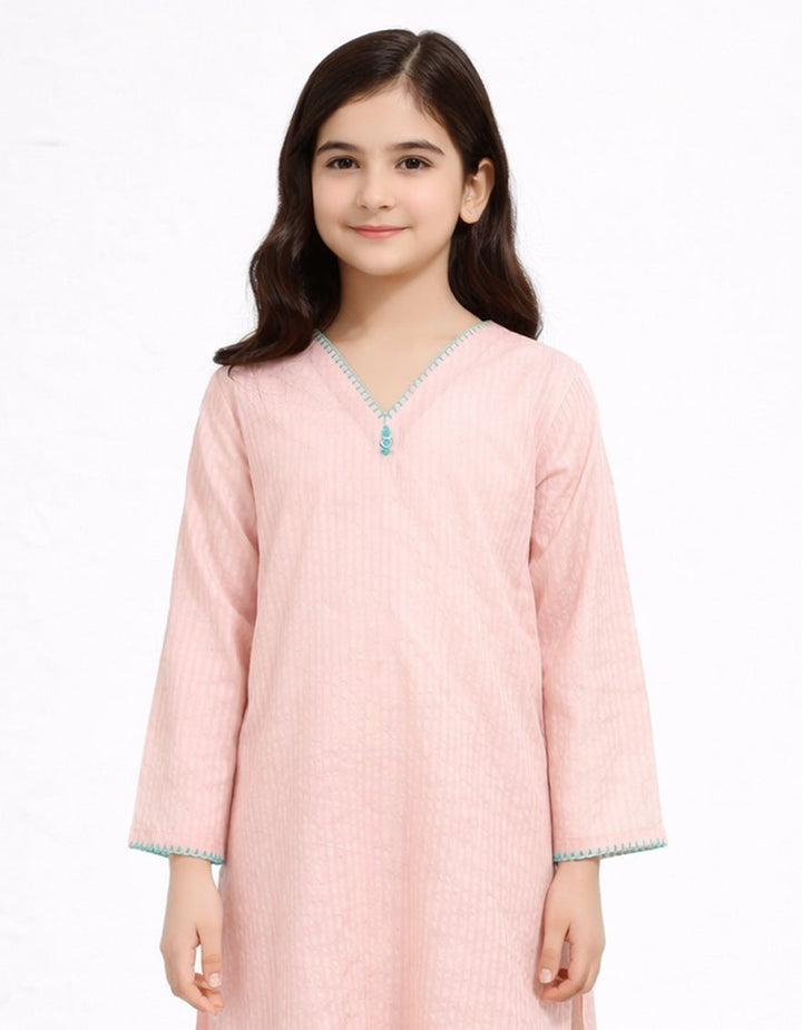 Cotton Pink Stitched Suit - J. Junaid Jamshed