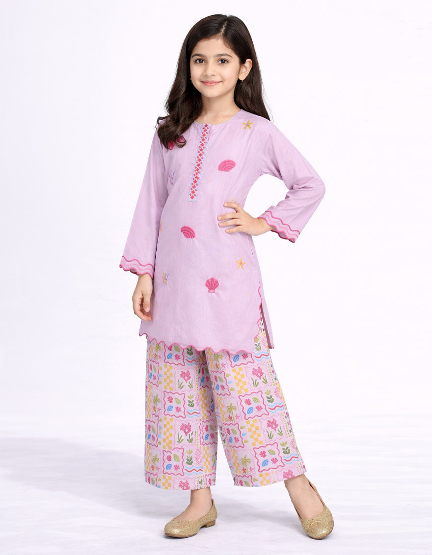 Lawn Lilac Stitched Suit - J. Junaid Jamshed