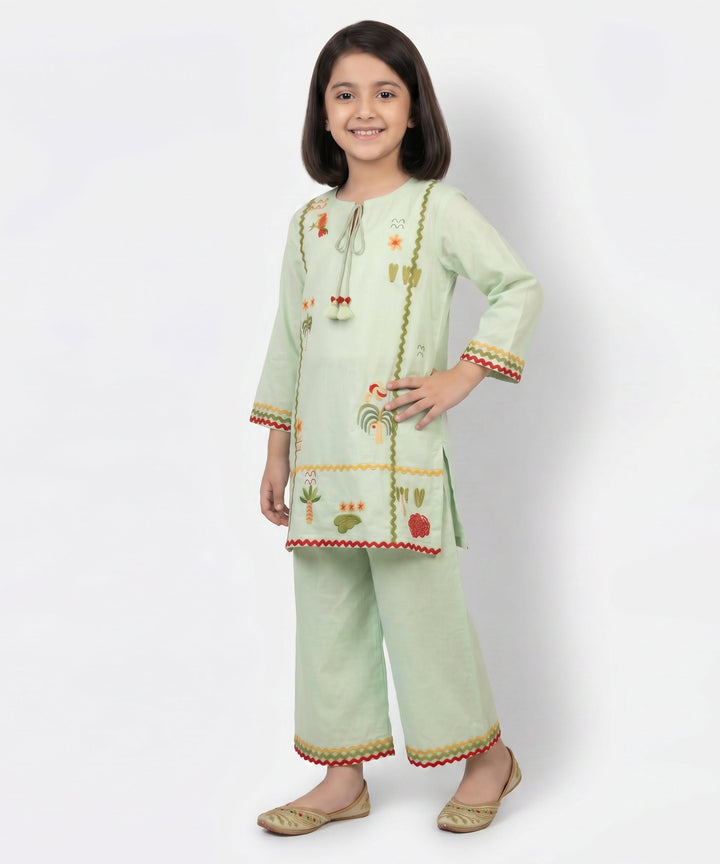 Lawn Green Stitched Suit - J. Junaid Jamshed