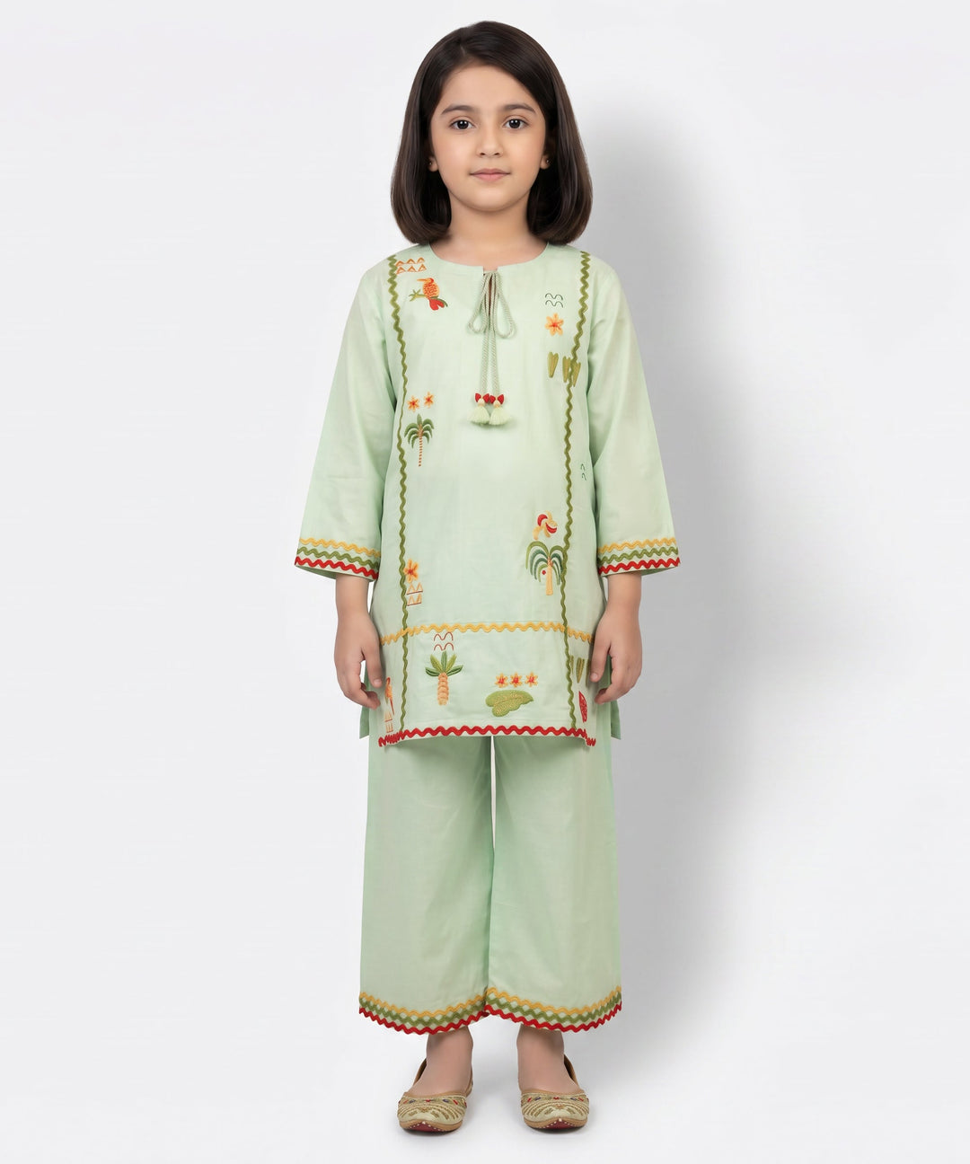 Lawn Green Stitched Suit - J. Junaid Jamshed