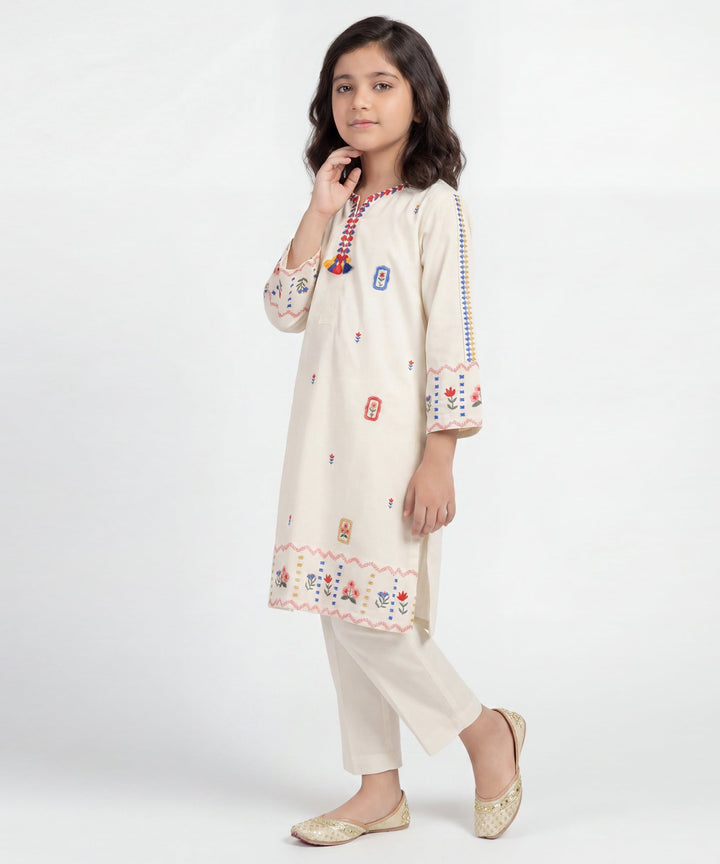 Lawn White Stitched Suit - J. Junaid Jamshed
