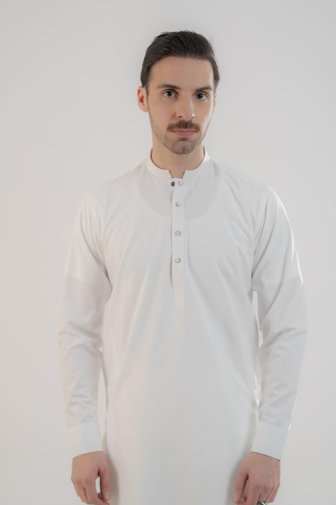 Polyester Viscose Slim Fit Off White Kurta Trouser - Jiah