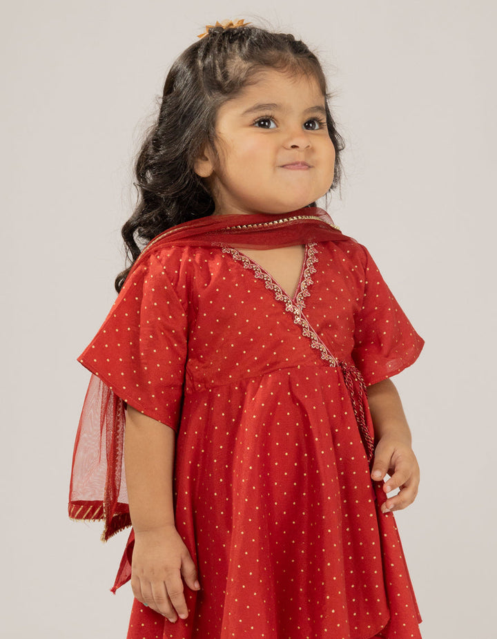 Silk Red Stitched Suit - J. Junaid Jamshed