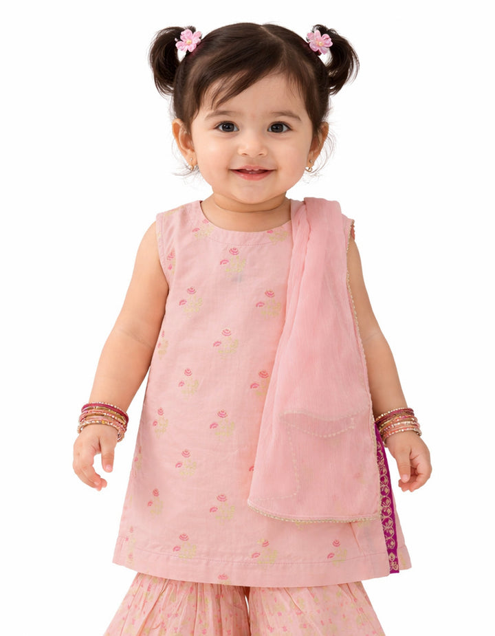 Raw Silk Peach Stitched Suit - J. Junaid Jamshed