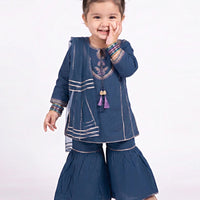 Raw Silk Blue Stitched Suit - J. Junaid Jamshed