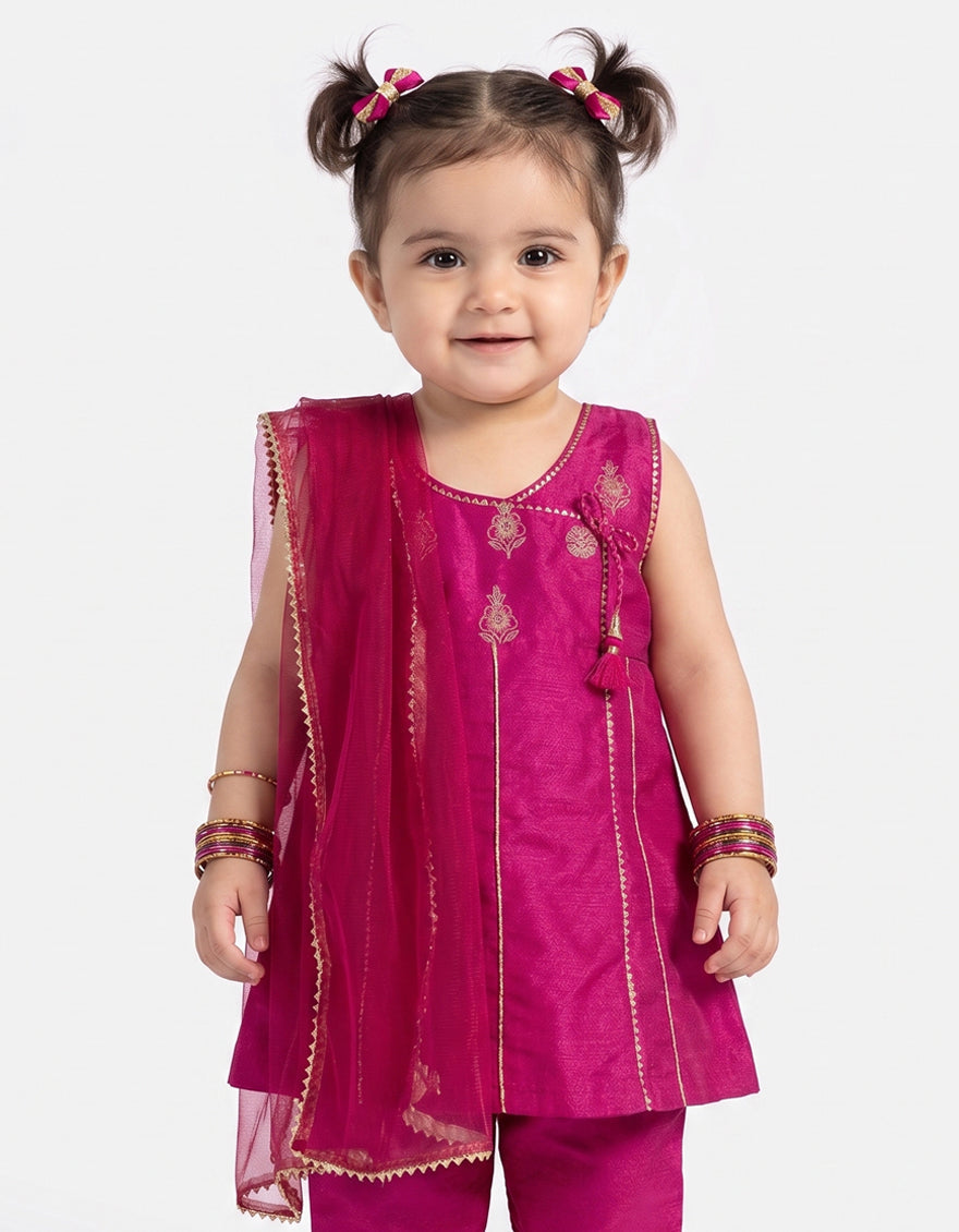 Raw Silk Pink Stitched Suit - J. Junaid Jamshed