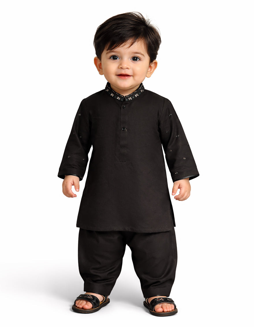 Blended Deep Brown Shalwar Kameez - J. Junaid Jamshed