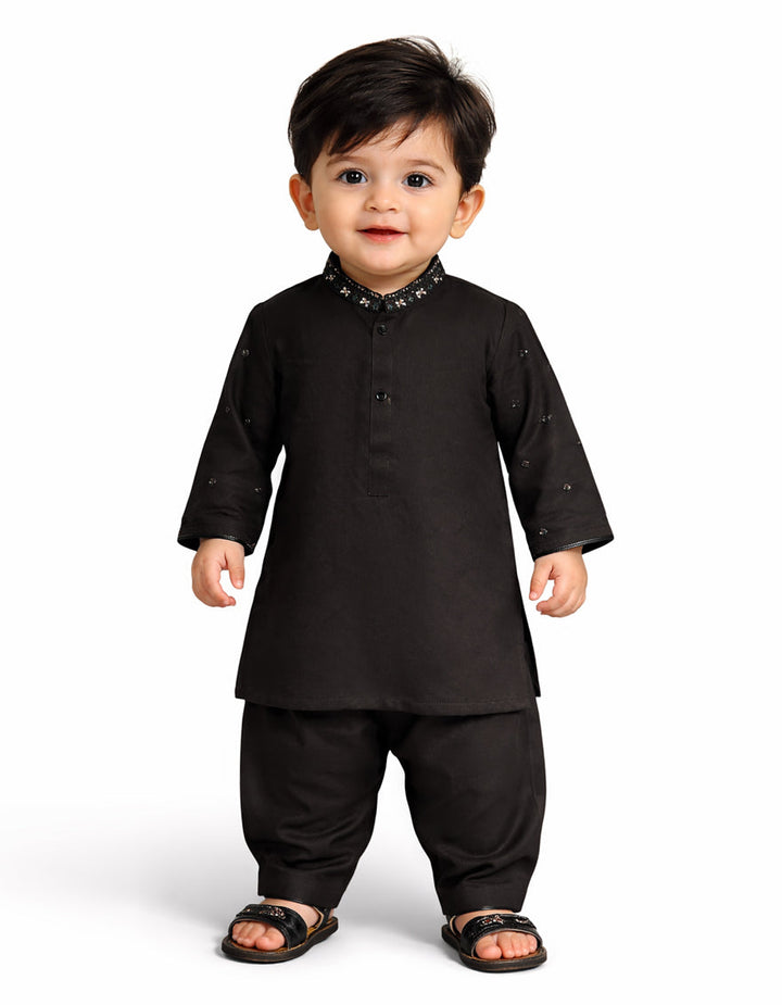 Blended Deep Brown Shalwar Kameez - J. Junaid Jamshed