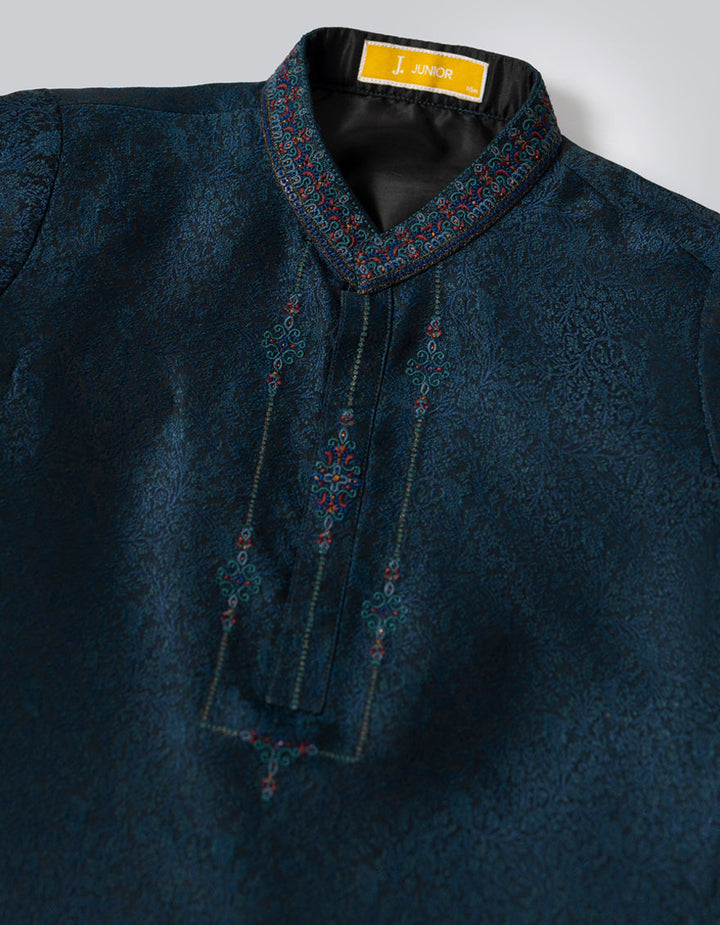 Polyester Teal Shalwar Kameez- J. Junaid Jamshed