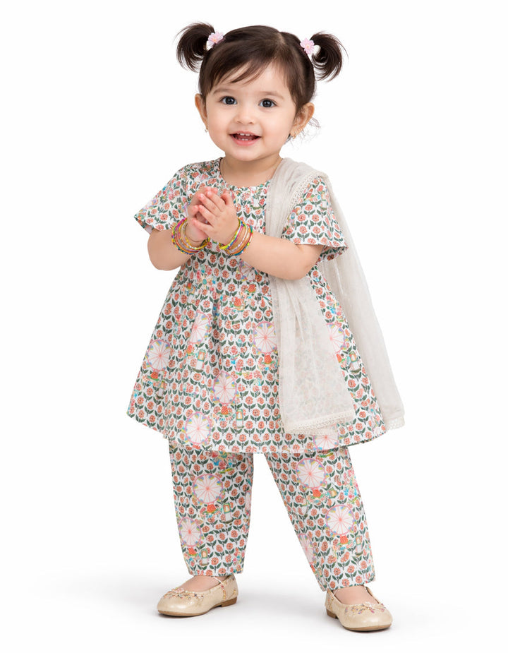 Lawn Multicolor Stitched Suit - J. Junaid Jamshed