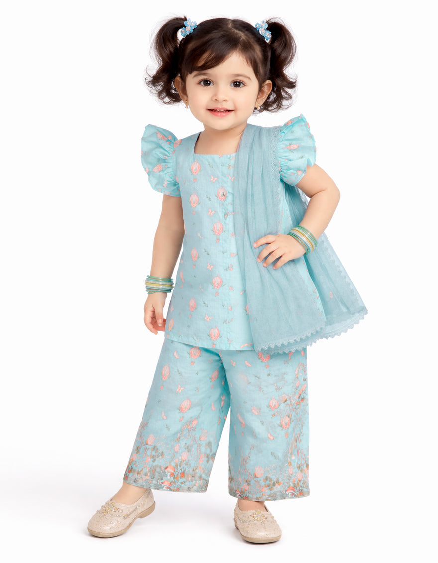 Lawn Sky Blue Stitched Suit - J. Junaid Jamshed