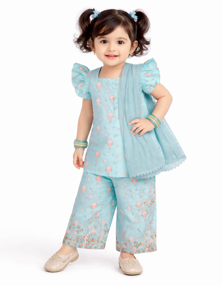 Lawn Sky Blue Stitched Suit - J. Junaid Jamshed