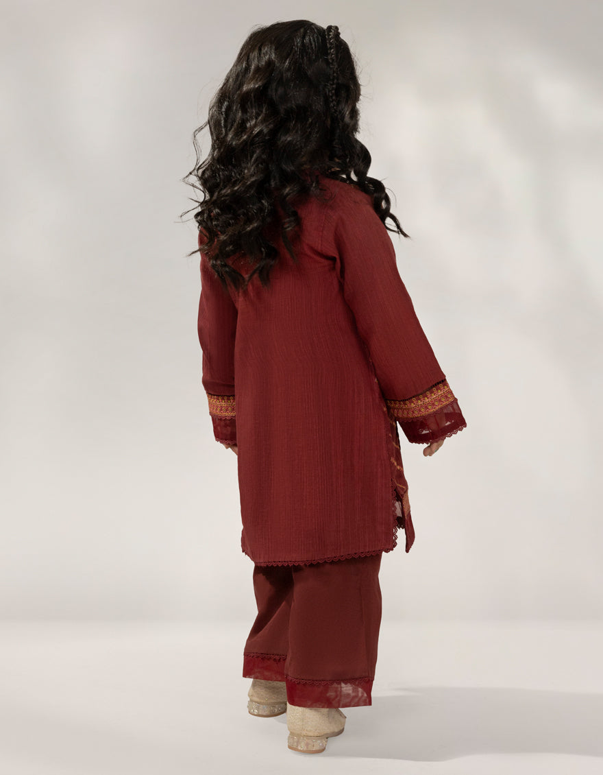 Khaddar Slub Maroon Stitched Suit - J. Junaid Jamshed