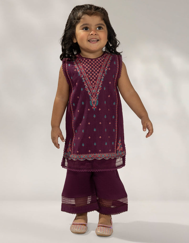 Khaddar Slub Purple Stitched Suit - J. Junaid Jamshed