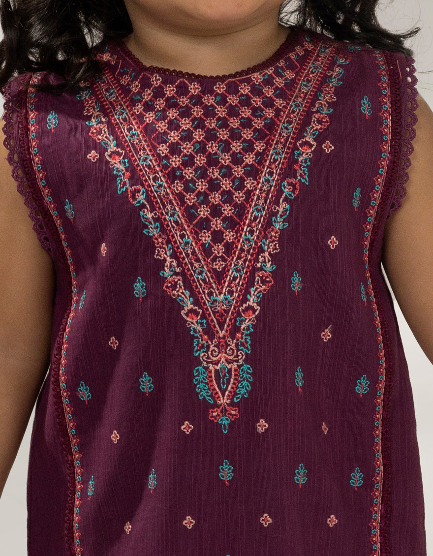 Khaddar Slub Purple Stitched Suit - J. Junaid Jamshed