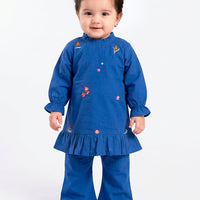 Lawn Blue Stitched Suit - J. Junaid Jamshed