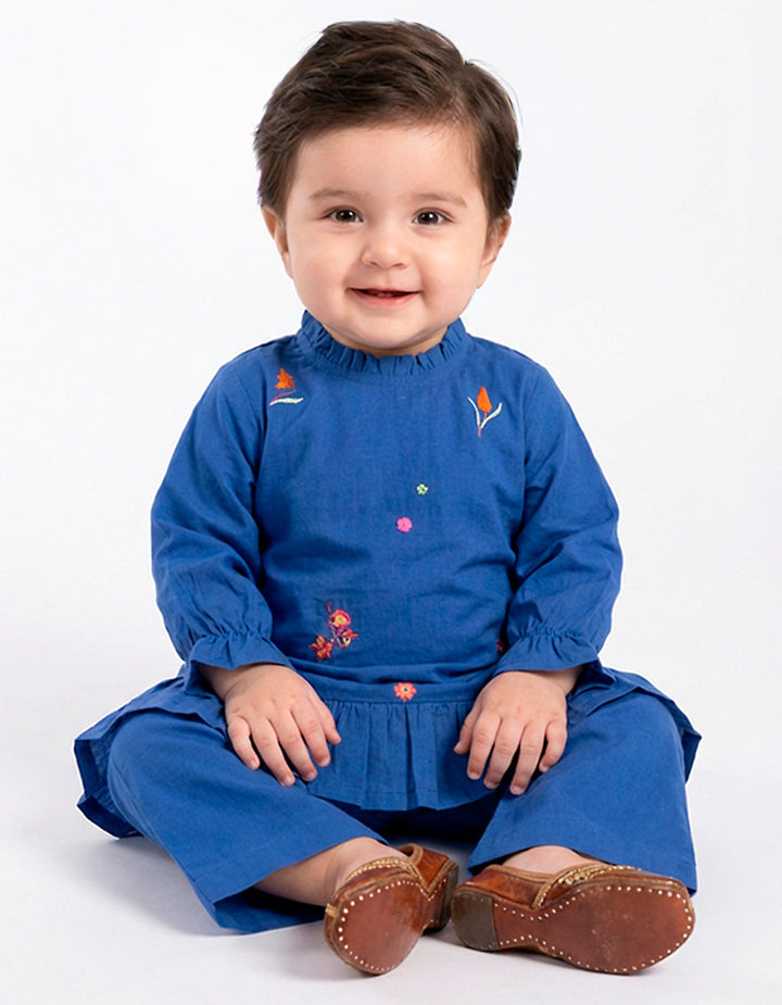 Lawn Blue Stitched Suit - J. Junaid Jamshed