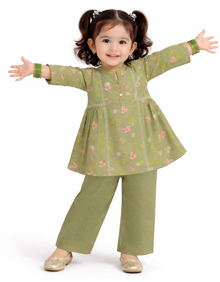 Lawn Green Stitched Suit - J. Junaid Jamshed