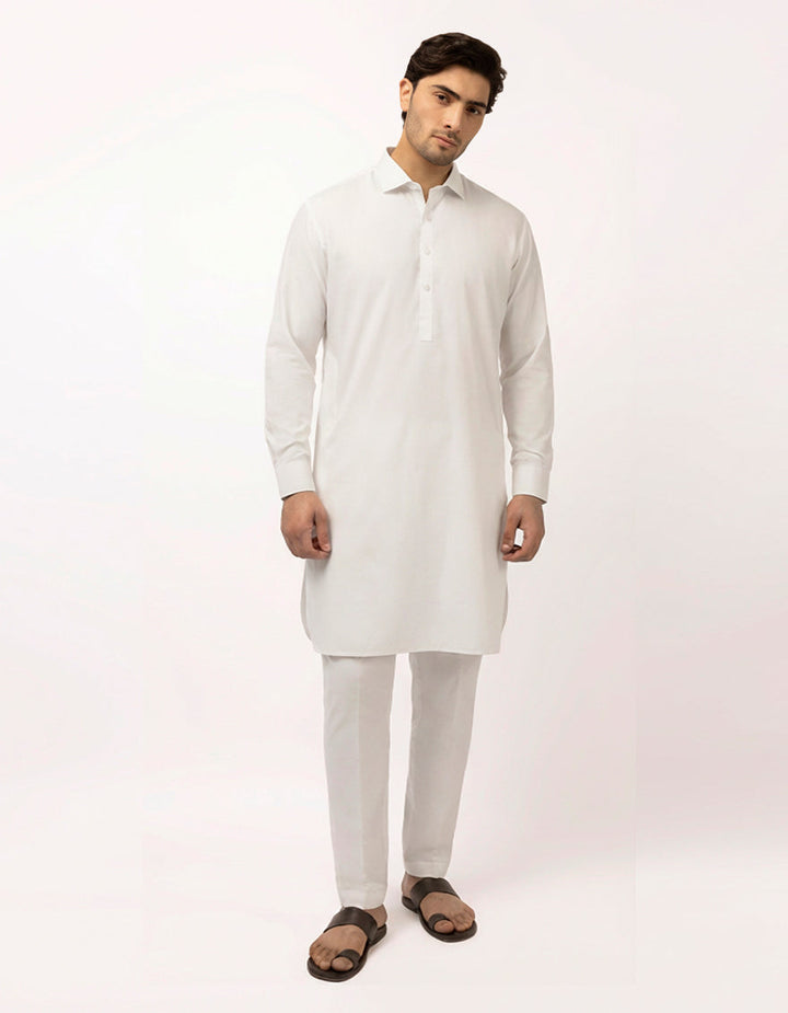 Blended White Kurta Trouser - J. Junaid Jamshed