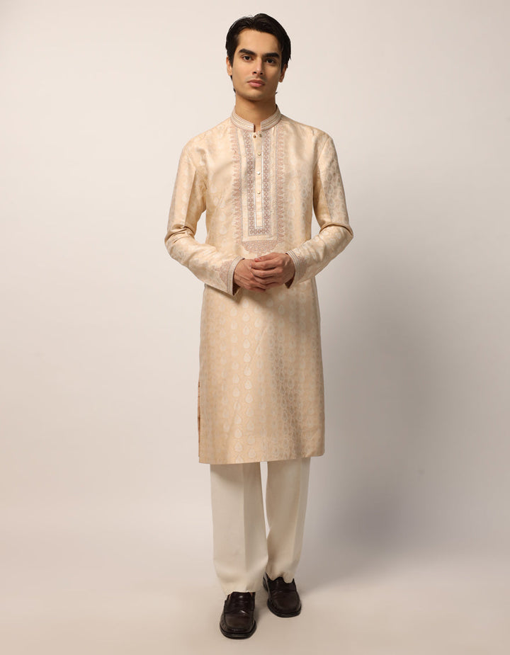 Polyester Fawn Special Kurta - J. Junaid Jamshed