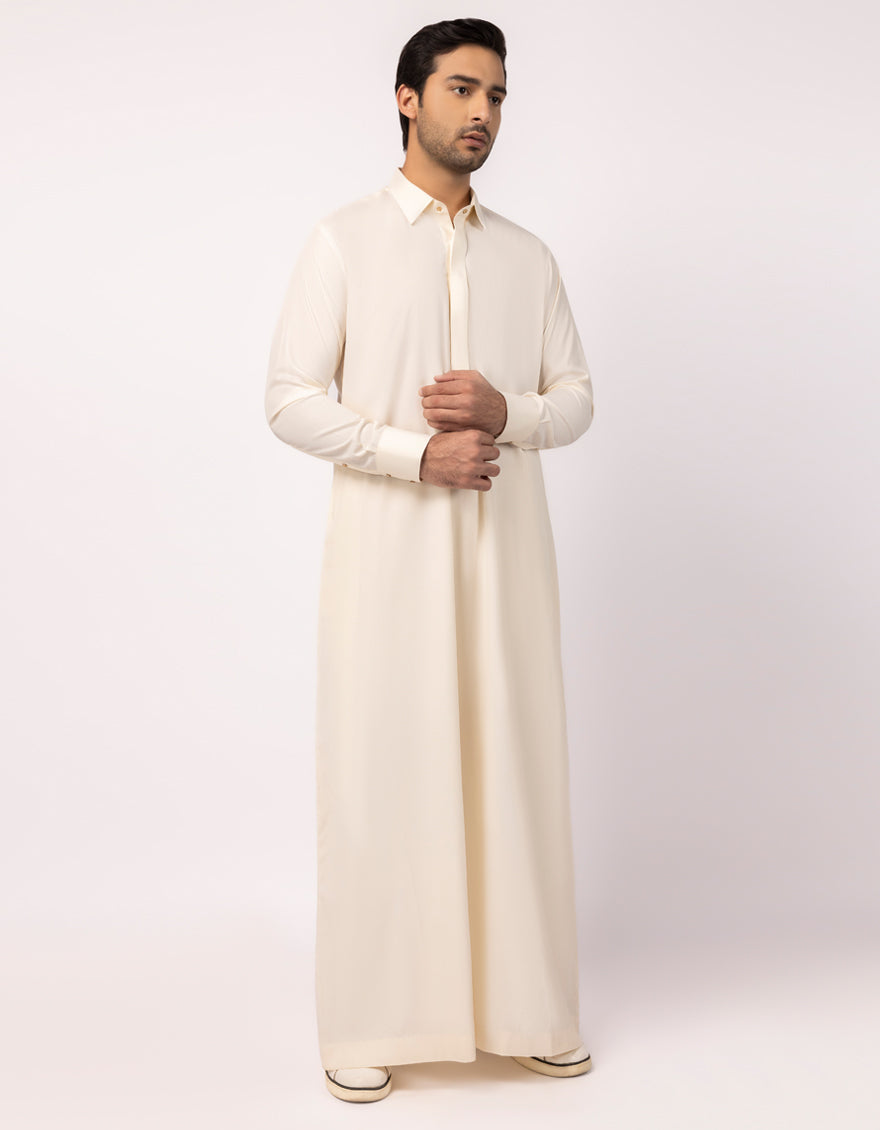 Blended Cream Jubba - J. Junaid Jamshed