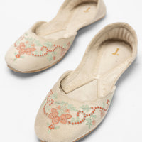 Suede Beige Khussa - J. Junaid Jamshed