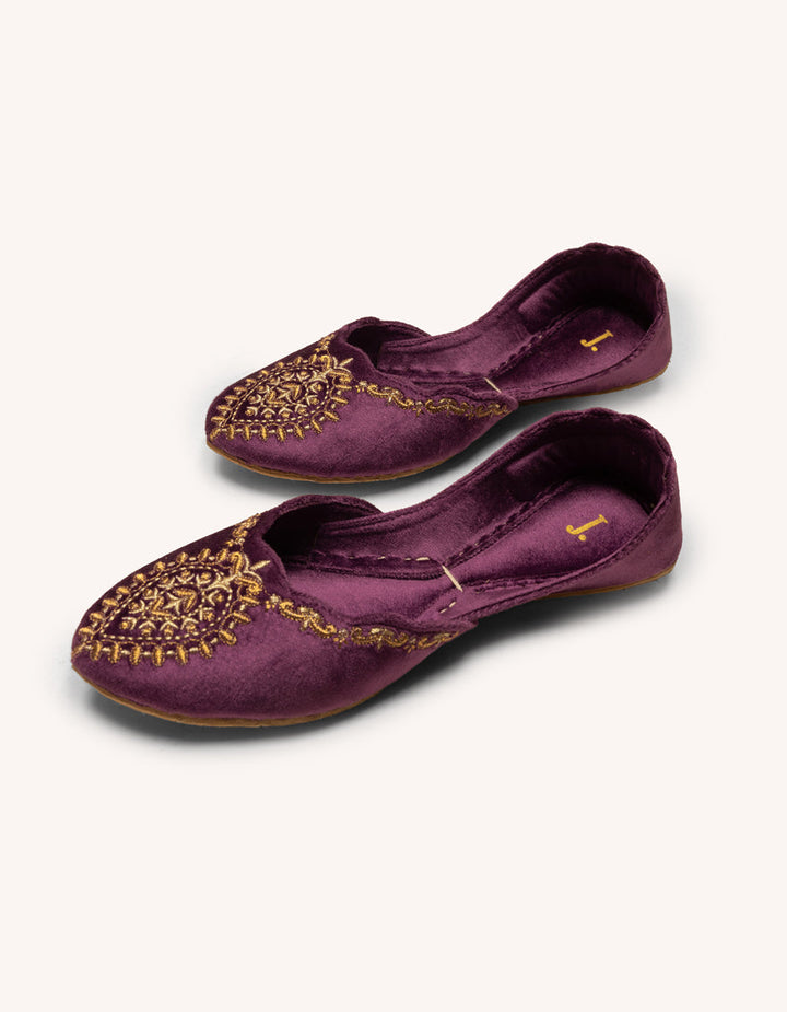 Suede Purple Khussa - J. Junaid Jamshed