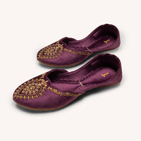 Suede Purple Khussa - J. Junaid Jamshed