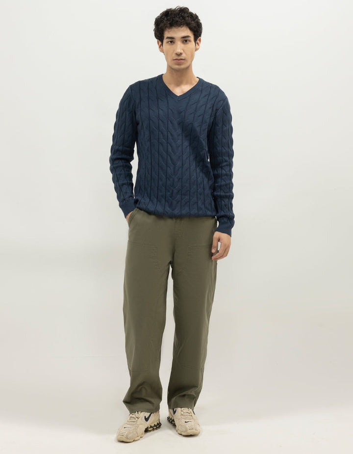 PLUTO B - NAVY V-NECK SWEATER - J. Junaid Jamshed