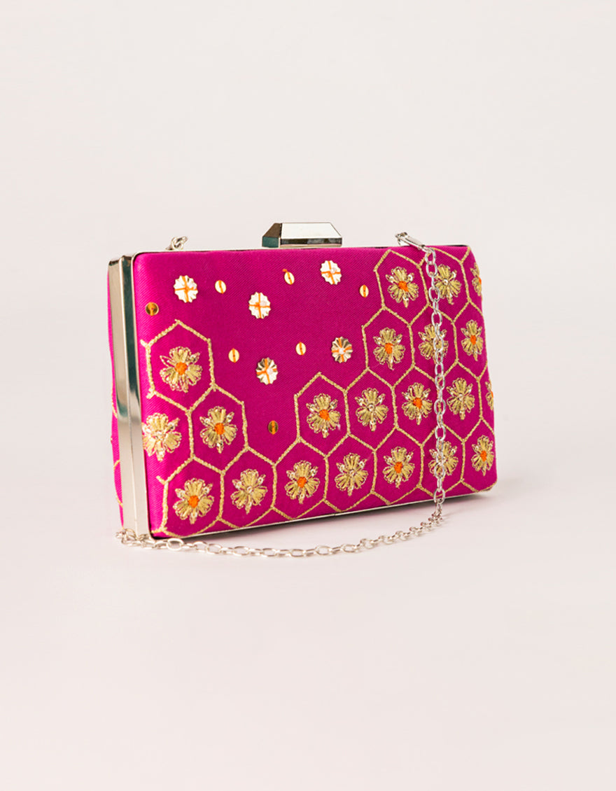 Twill Pink Hand Bag - J. Junaid Jamshed