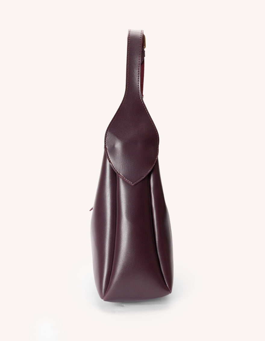 Rexine Burgundy Bag - J. Junaid Jamshed