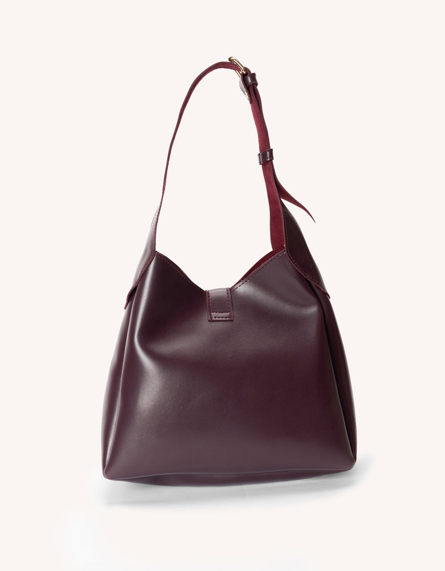 Rexine Burgundy Bag - J. Junaid Jamshed