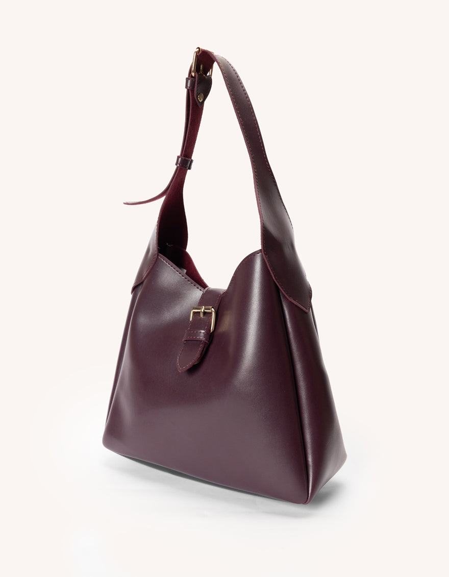 Rexine Burgundy Bag - J. Junaid Jamshed