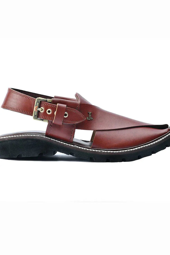 Maroon Peshawari Chappal - J. Junaid Jamshed