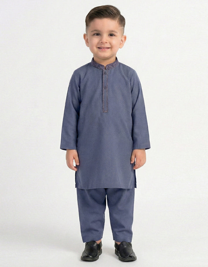 Polyester Blue Shalwar Kameez - J. Junaid Jamshed