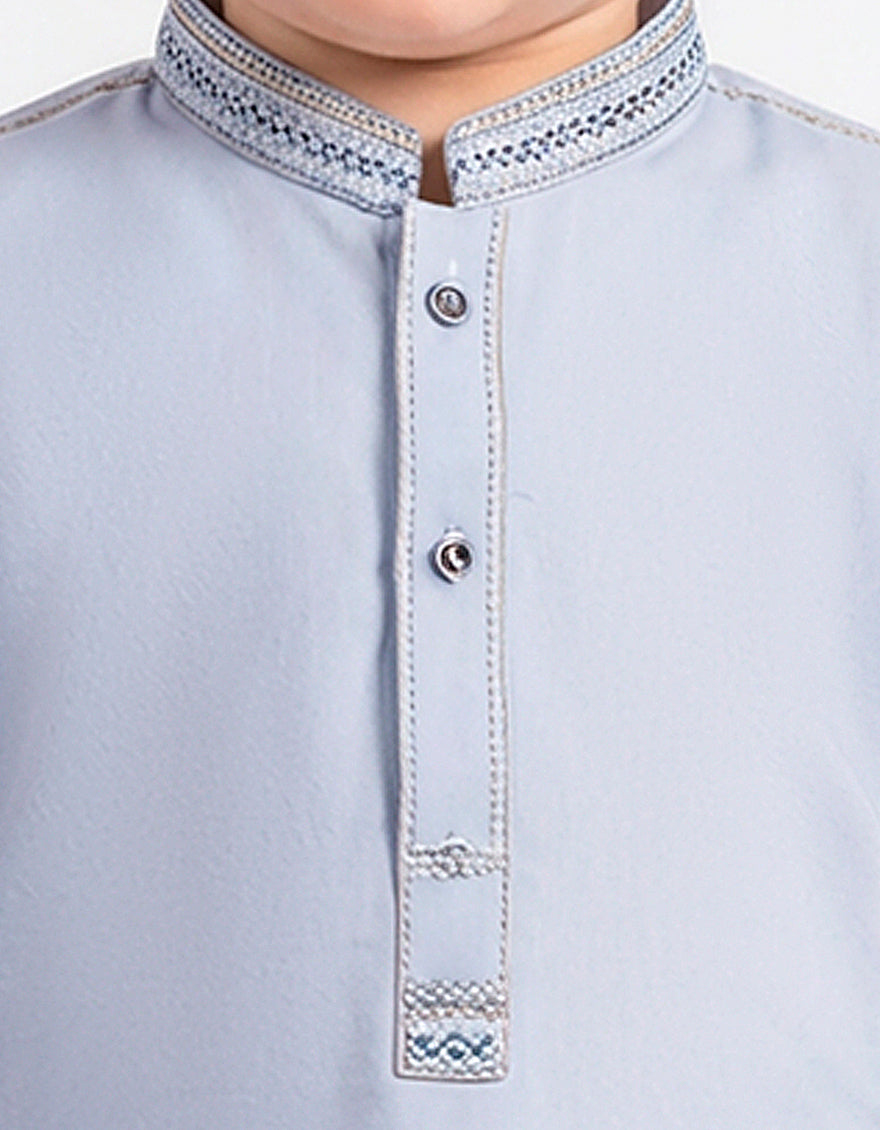 Polyester Sky Blue Shalwar Kameez - J. Junaid Jamshed