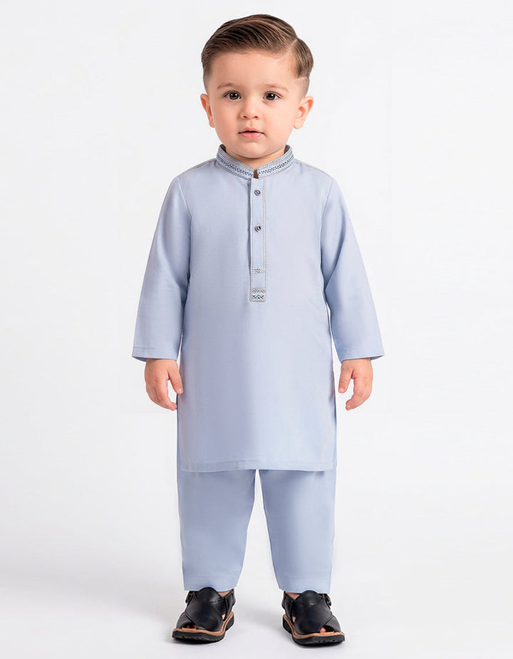 Polyester Sky Blue Shalwar Kameez - J. Junaid Jamshed