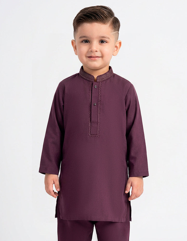 Polyester Purple Shalwar Kameez - J. Junaid Jamshed