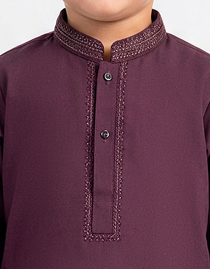 Polyester Purple Shalwar Kameez - J. Junaid Jamshed