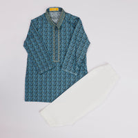Cotton Blue Shalwar Kameez - J. Junaid Jamshed