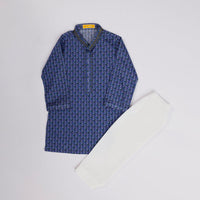 Cotton Royal Blue Shalwar Kameez- J. Junaid Jamshed