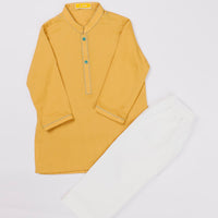 Cotton Mustard Shalwar Kameez - J. Junaid Jamshed